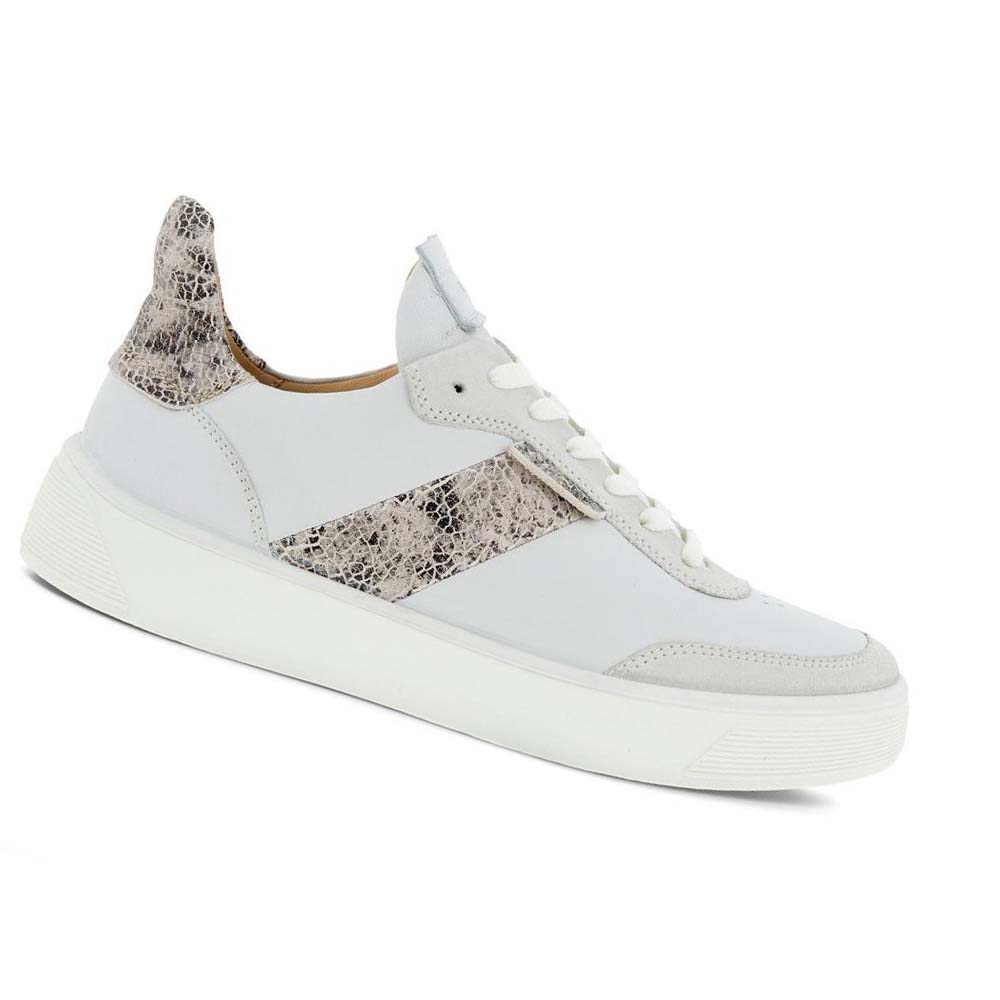 Women\'s Ecco Street Tray Street Sneakers Grey White | SG 262AHK